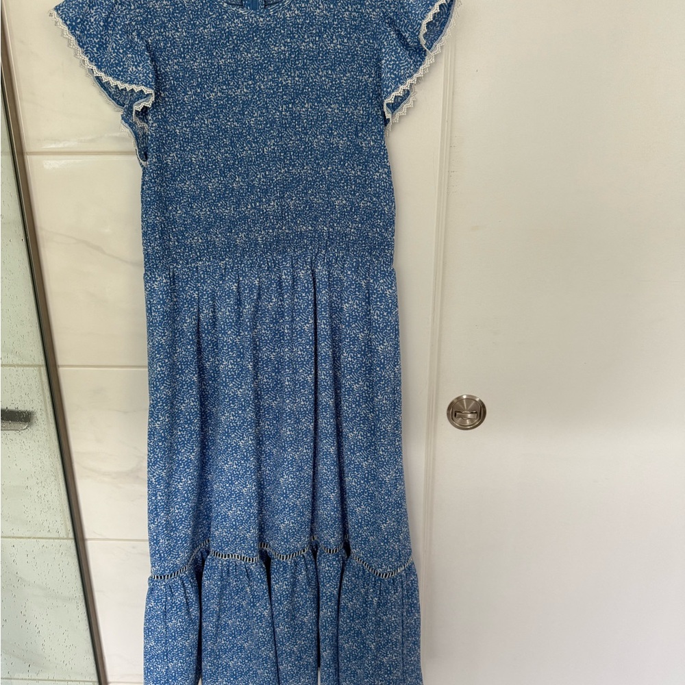 Melrose and Market Blue Smocked Tiered Sundress
